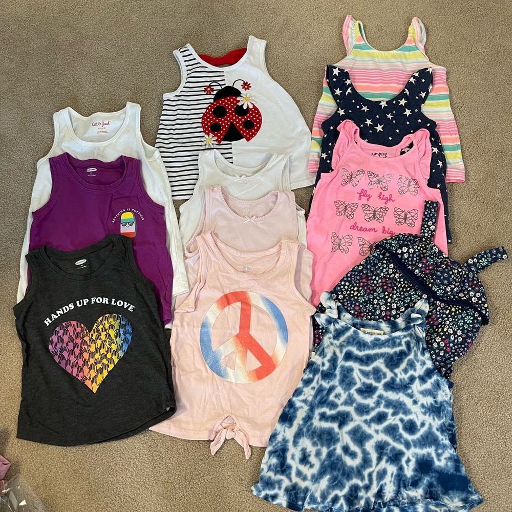 Lot of 13 Girls tank tops size 4T